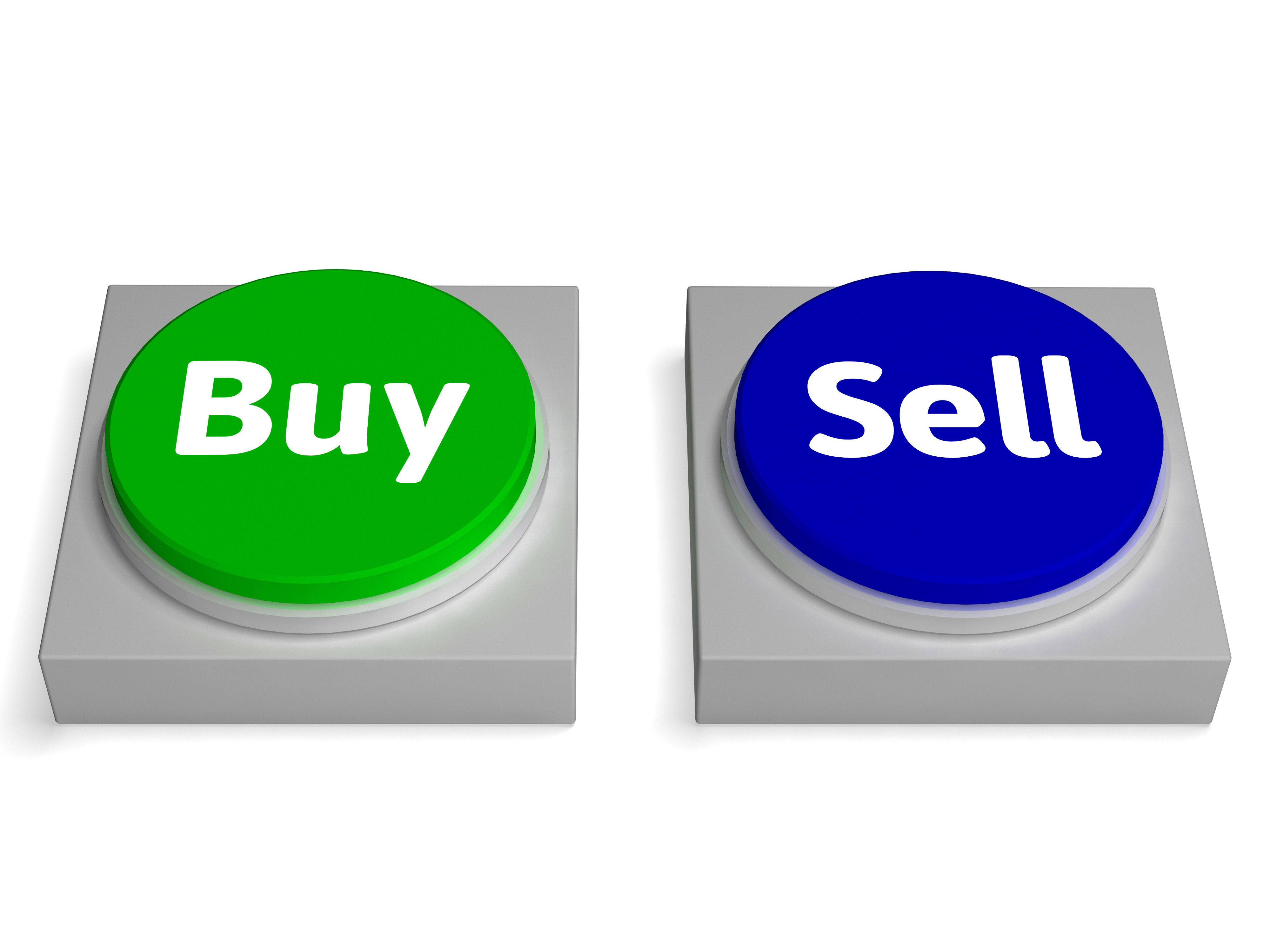 Buy Sell Buttons Shows Buying Or Selling